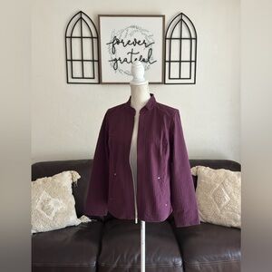 Vintage Christopher & Banks Deep Purple Full Zip Jacket Size M Casual Streetwear